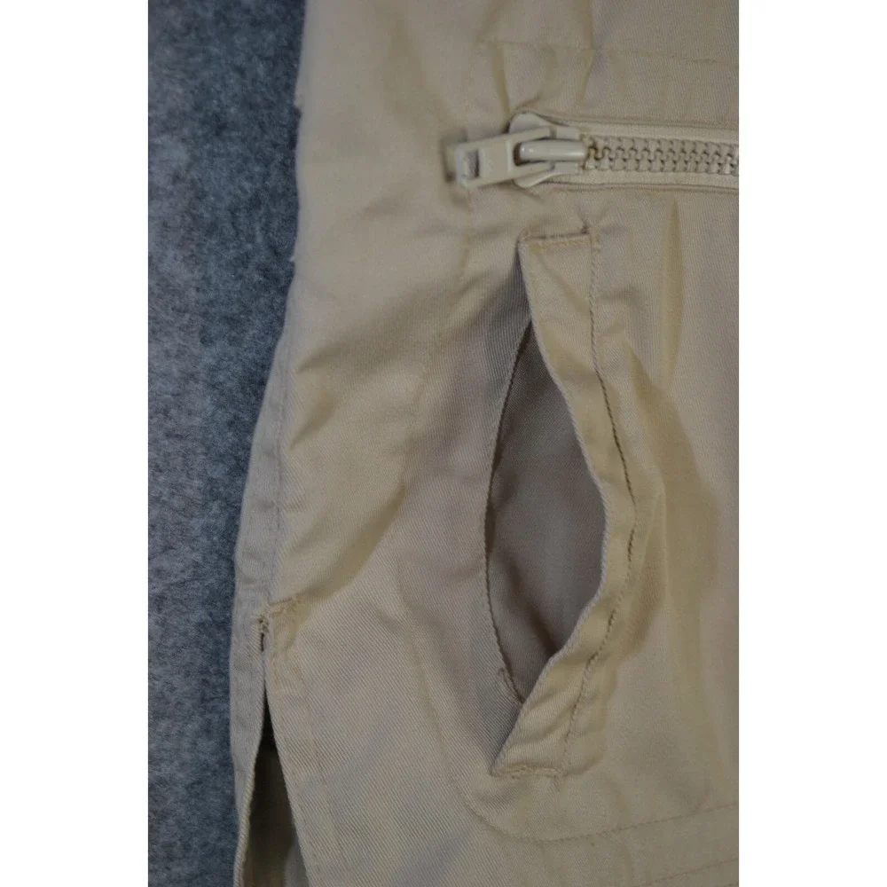 VTG Banana Republic Safari‎ Vest Mens Medium Beige Mock Neck Full Zip Hiking